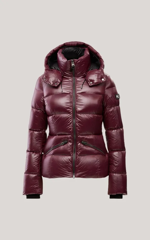 Puffers Women Mackage MADALYN Lustrous Light Down Jacket With Hood For Ladies White