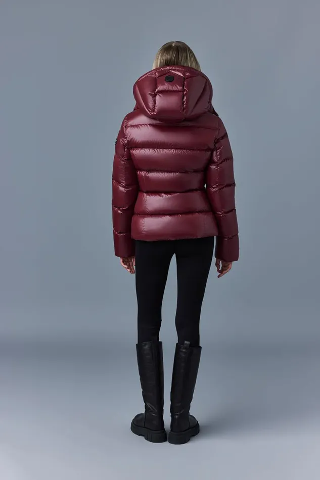 Puffers Women Mackage MADALYN Lustrous Light Down Jacket With Hood For Ladies White