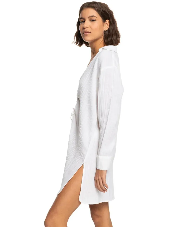 Roxy Cover Ups Sun And Limonade Shirt Dress Bright White 8211 Women Roxy Cover Ups Sun And Limonade Shirt Dress Bright White 8211 Women