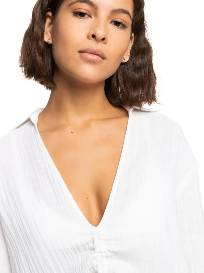 Roxy Cover Ups Sun And Limonade Shirt Dress Bright White 8211 Women Roxy Cover Ups Sun And Limonade Shirt Dress Bright White 8211 Women