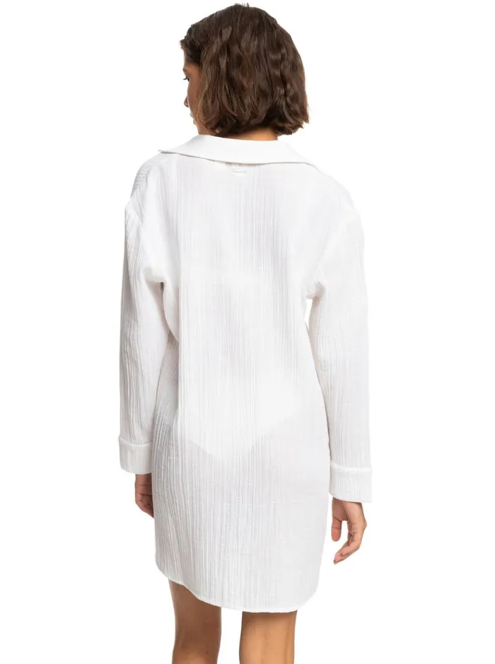 Roxy Cover Ups Sun And Limonade Shirt Dress Bright White 8211 Women Roxy Cover Ups Sun And Limonade Shirt Dress Bright White 8211 Women