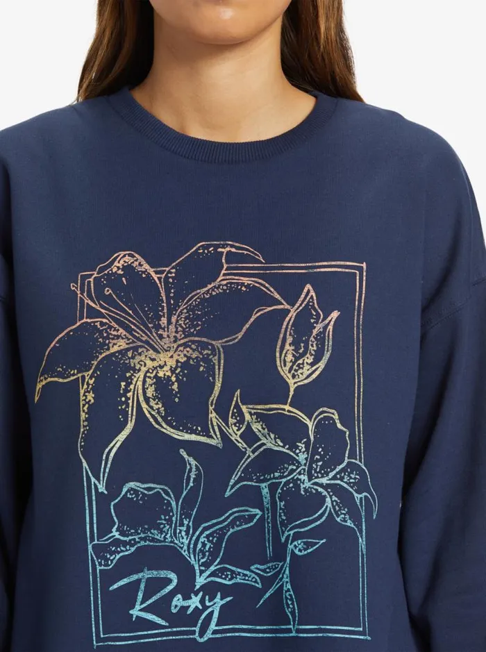 Roxy Fleece and Hoodies Morning Hike Sweatshirt Mood Indigo 8211 Women Roxy Fleece and Hoodies Morning Hike Sweatshirt Mood Indigo 8211 Women