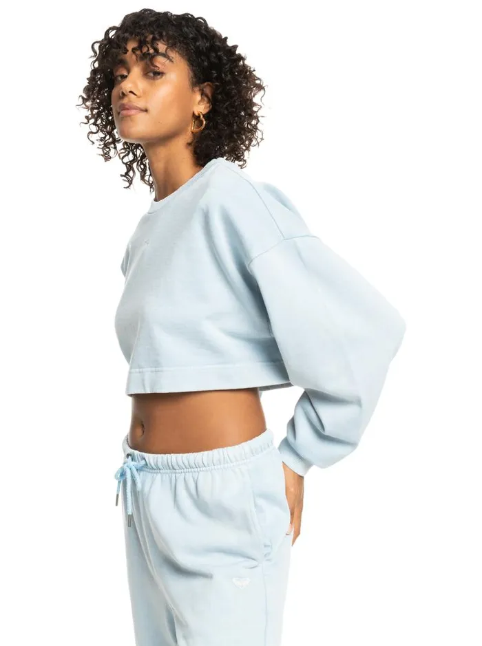Roxy Fleece and Hoodies Surf Safari Sweatshirt Clear Sky 8211 Women