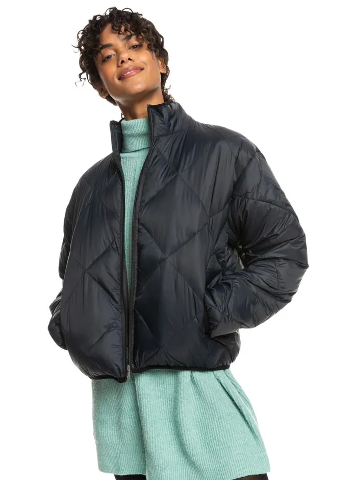 Roxy Jackets Wind Swept Lightweight Padded Packable Jacket Anthracite 8211 Women