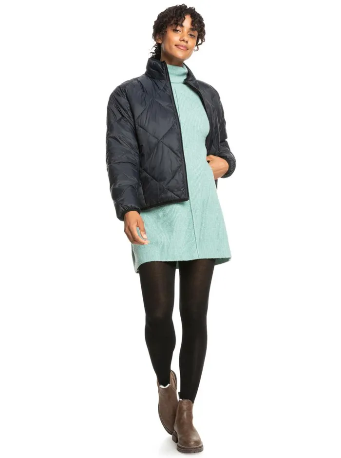 Roxy Jackets Wind Swept Lightweight Padded Packable Jacket Anthracite 8211 Women