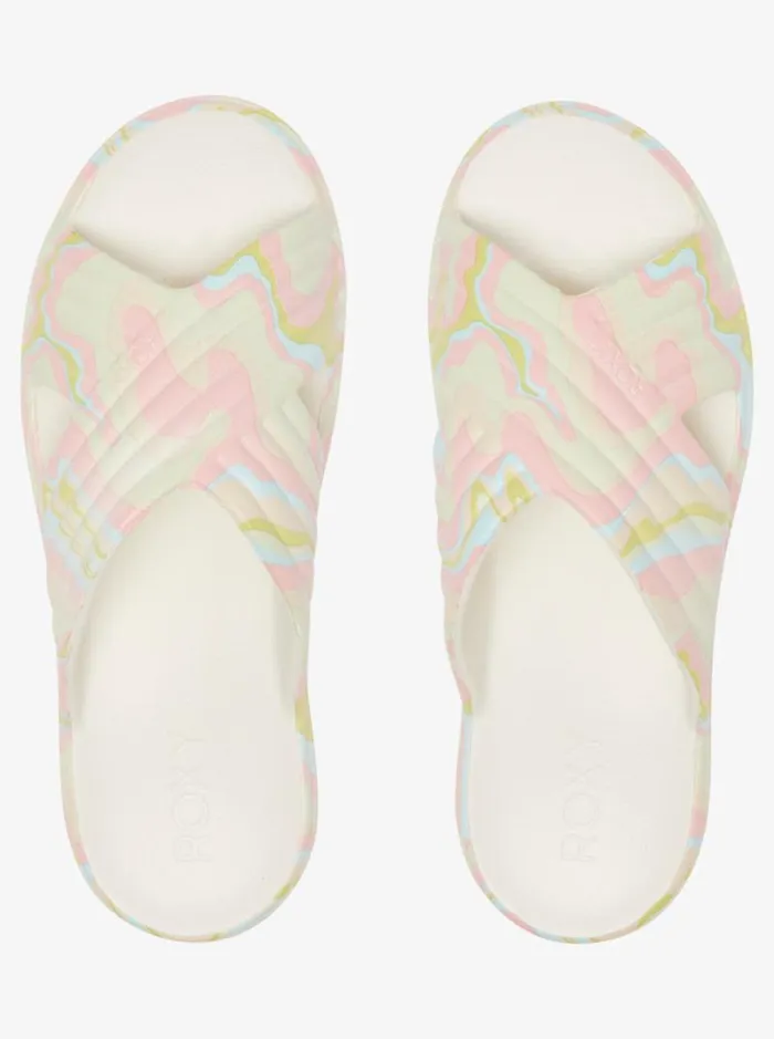 Roxy Sandals Roxy Rivie Print Sandals Crazy Pinksoft Lime 8211 Women