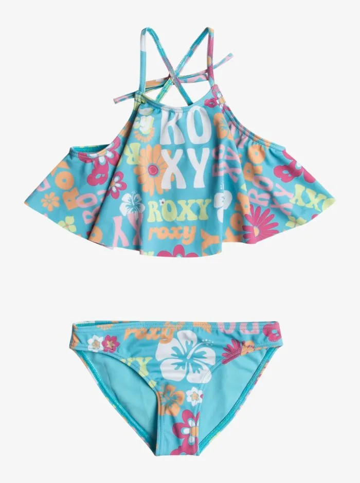 Roxy Swim Girl039s 416 Flower Vintage Power Two Piece Flutter Bikini Set For Girls Bachelor Button Groovy Girl 8211 Kids Roxy Swim Girl039s 416 Flower Vintage Power Two Piece Flutter Bikini Set For Girls Bachelor Button Groovy Girl 8211 Kids
