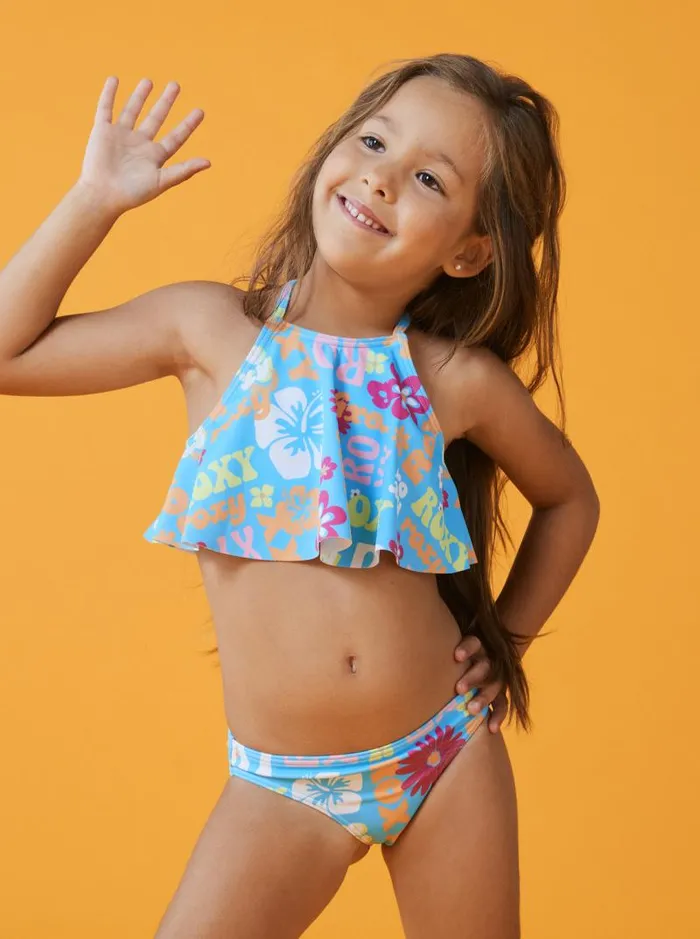 Roxy Swim Girl039s 416 Flower Vintage Power Two Piece Flutter Bikini Set For Girls Bachelor Button Groovy Girl 8211 Kids Roxy Swim Girl039s 416 Flower Vintage Power Two Piece Flutter Bikini Set For Girls Bachelor Button Groovy Girl 8211 Kids