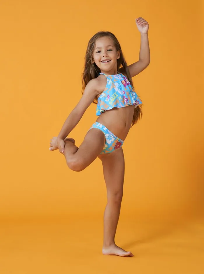 Roxy Swim Girl039s 416 Flower Vintage Power Two Piece Flutter Bikini Set For Girls Bachelor Button Groovy Girl 8211 Kids Roxy Swim Girl039s 416 Flower Vintage Power Two Piece Flutter Bikini Set For Girls Bachelor Button Groovy Girl 8211 Kids