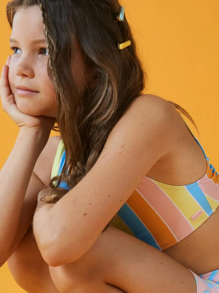 Roxy Swim Girl039s 416 Last In Paradise Two Piece Crop Top Bikini Set For Girls Bachelor Button Rainbow Rays 8211 Kids Roxy Swim Girl039s 416 Last In Paradise Two Piece Crop Top Bikini Set For Girls Bachelor Button Rainbow Rays 8211 Kids