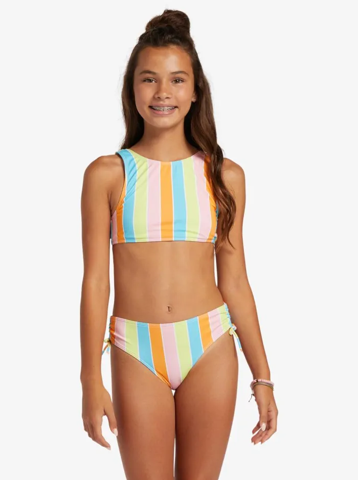 Roxy Swim Girl039s 416 Last In Paradise Two Piece Crop Top Bikini Set For Girls Bachelor Button Rainbow Rays 8211 Kids Roxy Swim Girl039s 416 Last In Paradise Two Piece Crop Top Bikini Set For Girls Bachelor Button Rainbow Rays 8211 Kids