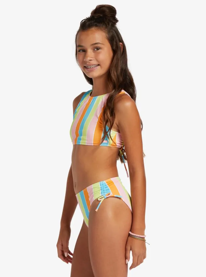 Roxy Swim Girl039s 416 Last In Paradise Two Piece Crop Top Bikini Set For Girls Bachelor Button Rainbow Rays 8211 Kids Roxy Swim Girl039s 416 Last In Paradise Two Piece Crop Top Bikini Set For Girls Bachelor Button Rainbow Rays 8211 Kids