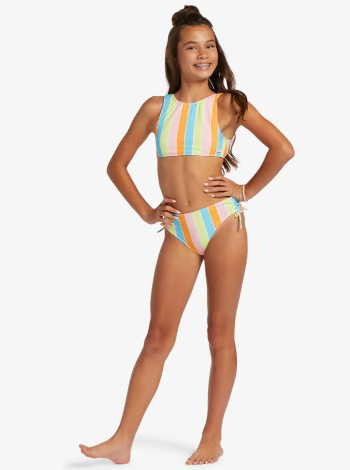 Roxy Swim Girl039s 416 Last In Paradise Two Piece Crop Top Bikini Set For Girls Bachelor Button Rainbow Rays 8211 Kids Roxy Swim Girl039s 416 Last In Paradise Two Piece Crop Top Bikini Set For Girls Bachelor Button Rainbow Rays 8211 Kids