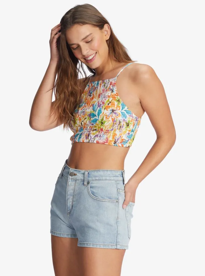 Roxy Tops Live Free Strappy Tank Snow White Pualani Combo 8211 Women Roxy Tops Live Free Strappy Tank Snow White Pualani Combo 8211 Women