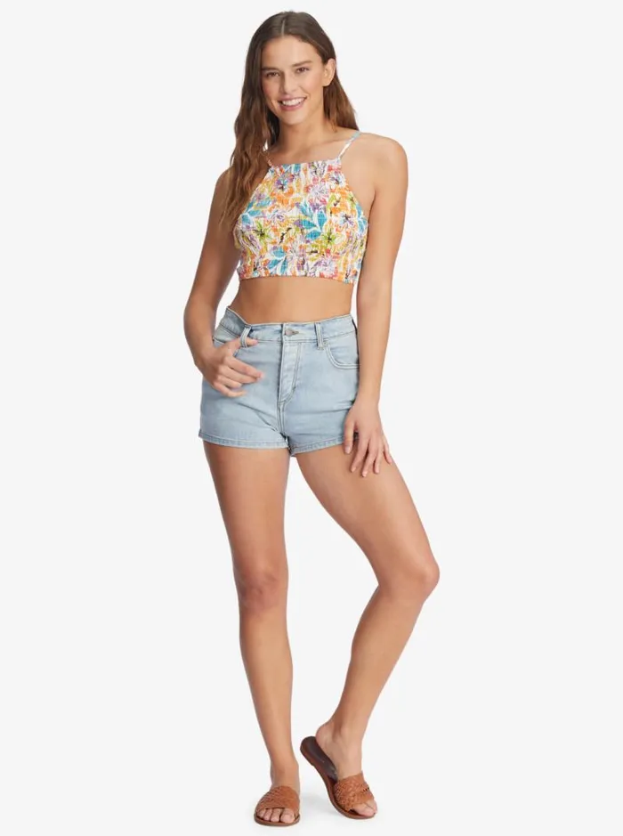 Roxy Tops Live Free Strappy Tank Snow White Pualani Combo 8211 Women Roxy Tops Live Free Strappy Tank Snow White Pualani Combo 8211 Women