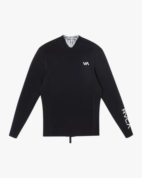 Rvca 2mm Balance Back Zip Wetsuit Jacket Black Surf Neoprene Tops