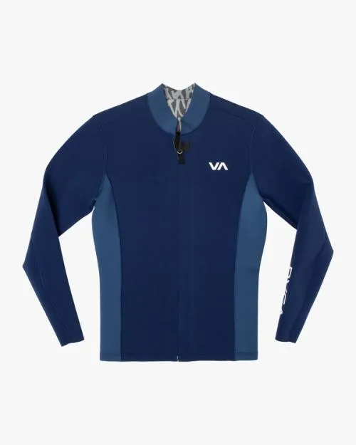 Rvca 2mm Balance Front Zip Wetsuit Jacket Navy Surf Neoprene Tops