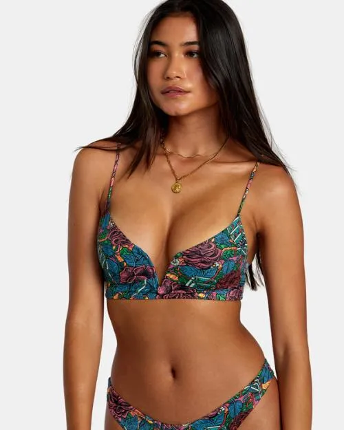 Rvca Ander VWire Crop Bikini Top Multi Women Bikini Tops