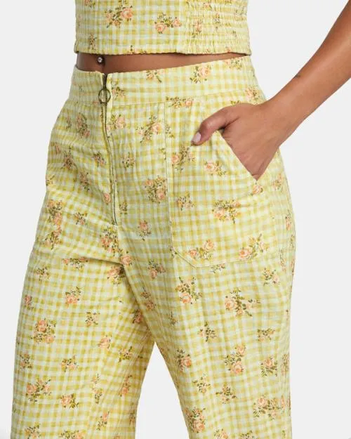 Rvca Anywhere Seersucker Pants Golden Women Pants