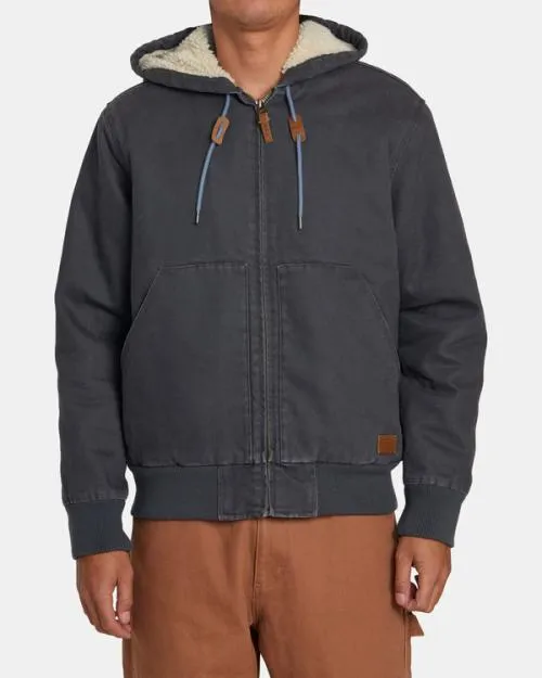Rvca Chainmail Sherpa Lined Jacket Garage Blue Men Jackets