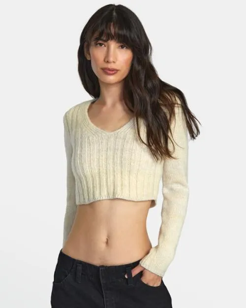 Rvca Destiny Sweater Latte Women Sweaters