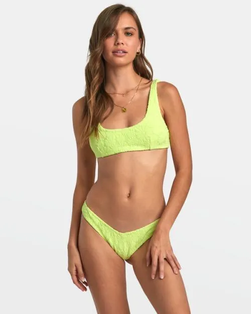 Rvca Dolly Medium Bikini Bottoms Daiquiri Green Women Bikini Bottoms