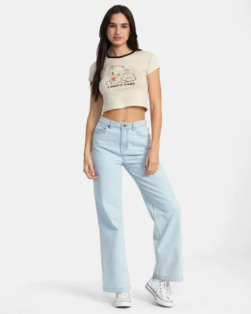 Rvca Dont Care TShirt Latte Women Tees and Tanks