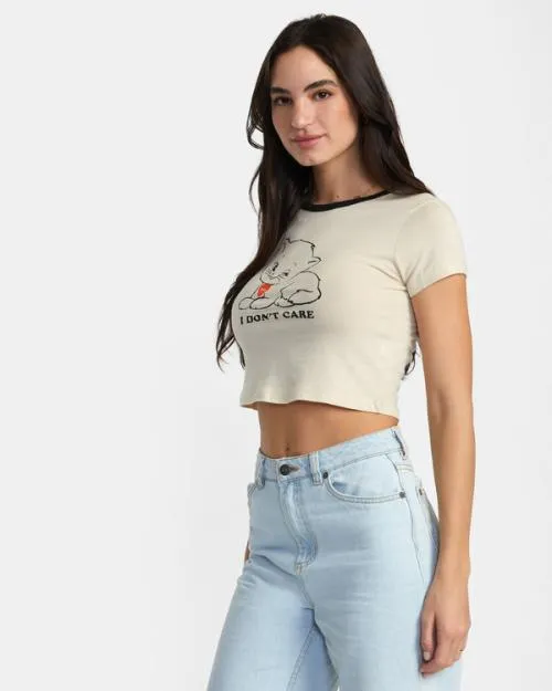 Rvca Dont Care TShirt Latte Women Tees and Tanks