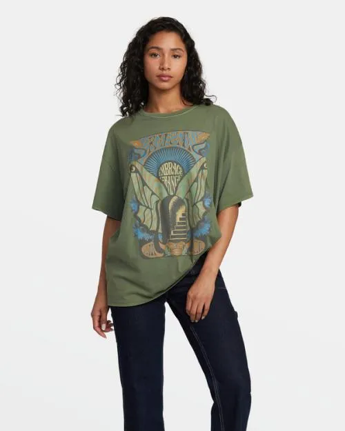 Rvca Embrace Change TShirt Leaf Women Tees and Tanks