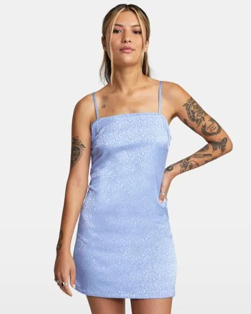 Rvca Explorer Tank Dress Grey Purple Women Dresses and Rompers