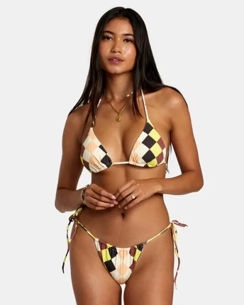 Rvca Greenpacha Breeze Halter Triangle Bikini Top Multi Women Bikini Tops
