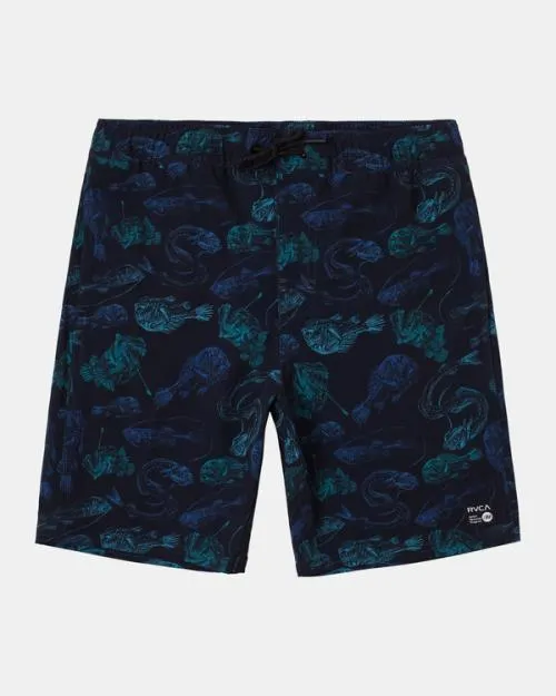 Rvca Horton Elastic Waist Boardshorts Dark Blue Men Boardshorts