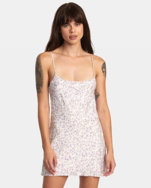 Rvca Macarthur Midi Dress Latte Women Dresses and Rompers