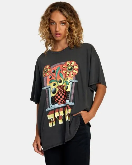 Rvca Martin Ander Potal Tee Rvca Black Women Tees and Tanks
