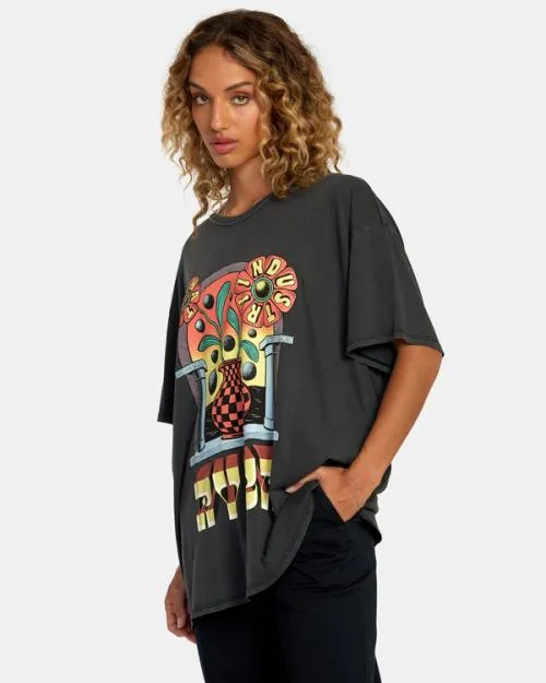 Rvca Martin Ander Potal Tee Rvca Black Women Tees and Tanks