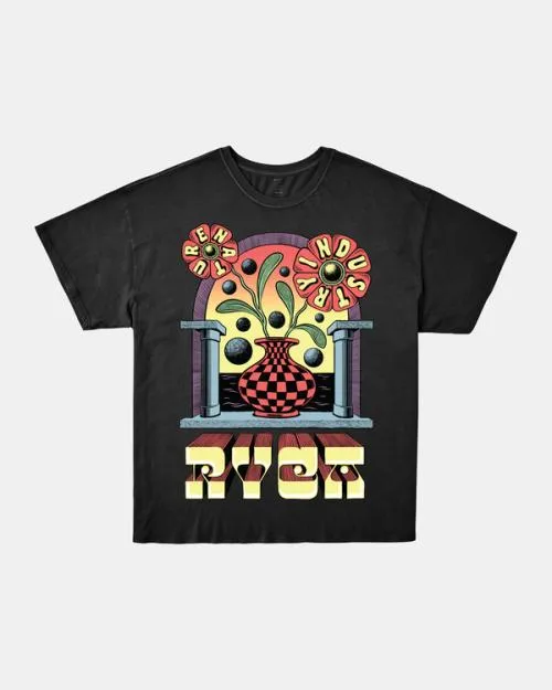 Rvca Martin Ander Potal Tee Rvca Black Women Tees and Tanks