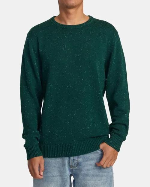 Rvca Neps Crewneck Sweater College Green Men Sweaters