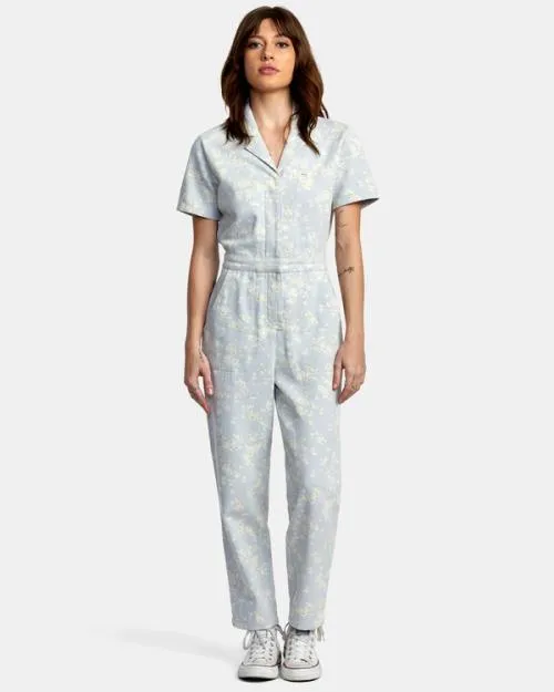 Rvca Nightshift Jumpsuit Shore Women Dresses and Rompers