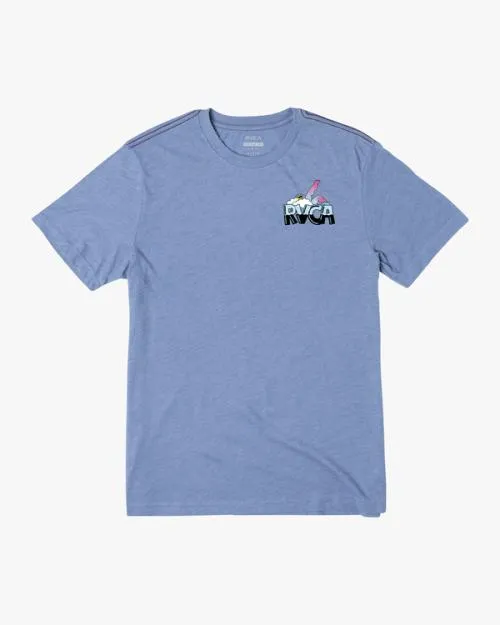 Rvca Pool Party Tee French Blue Men Short Sleeves