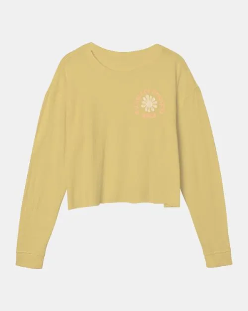 Rvca Sol Long Sleeve Tee Golden Women Tees and Tanks