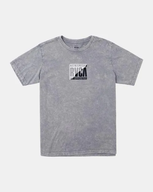 Rvca Splitter TShirt Light Grey Shock Wash Men Short Sleeves