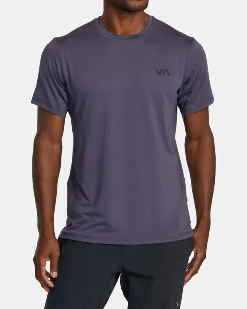 Rvca Sport Vent Performance Tee Gray Purple SportMen Short Sleeves