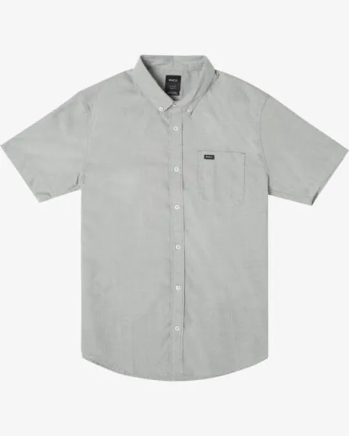 Rvca That039ll Do Stretch Short Sleeve Shirt Balsam Green Men Shirts and Flannels