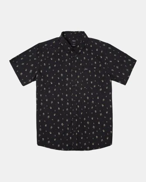 Rvca Thatll Do Print Short Sleeve Shirt Rvca Black Men Shirts and Flannels