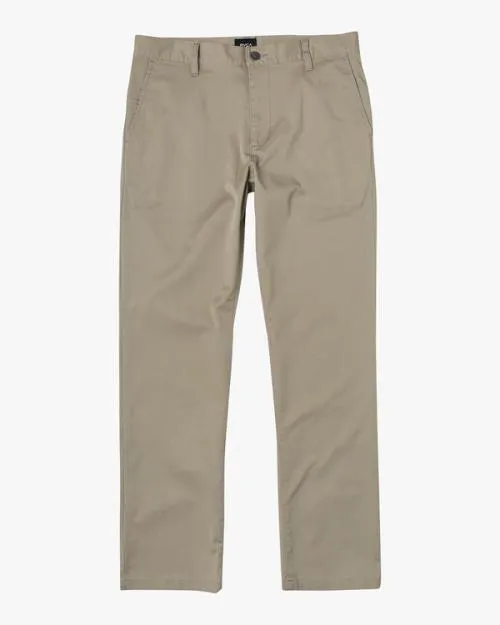 Rvca The Weekend Stretch Straight Fit Pants Khaki Men Pants