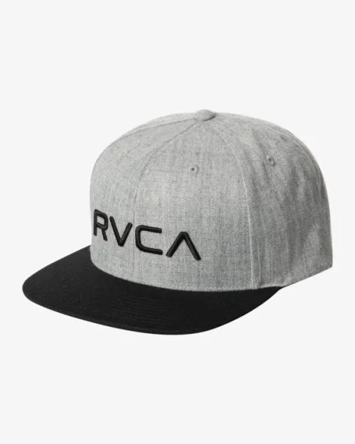 Rvca Twill Snapback II Hat Heather Greyblack Men Hats and Beanies