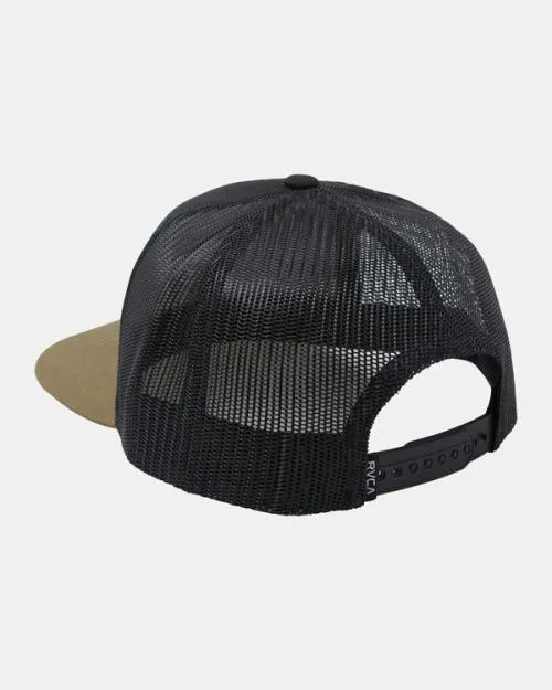 Rvca VA All The Way Trucker Hat Black Olive Men Hats and Beanies