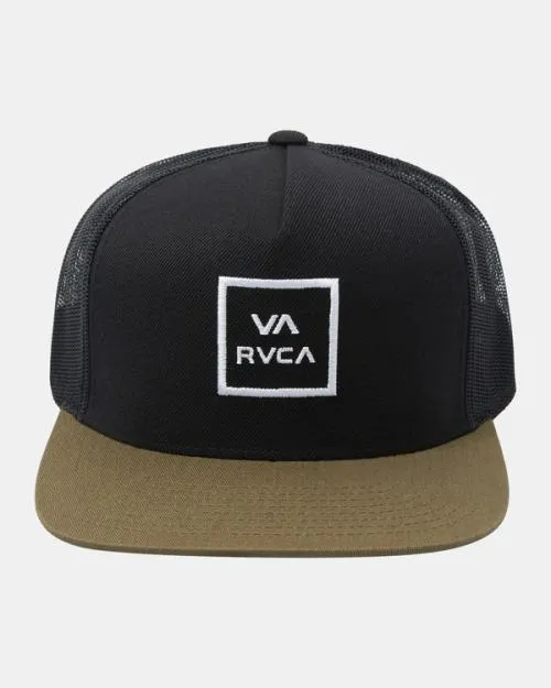 Rvca VA All The Way Trucker Hat Black Olive Men Hats and Beanies