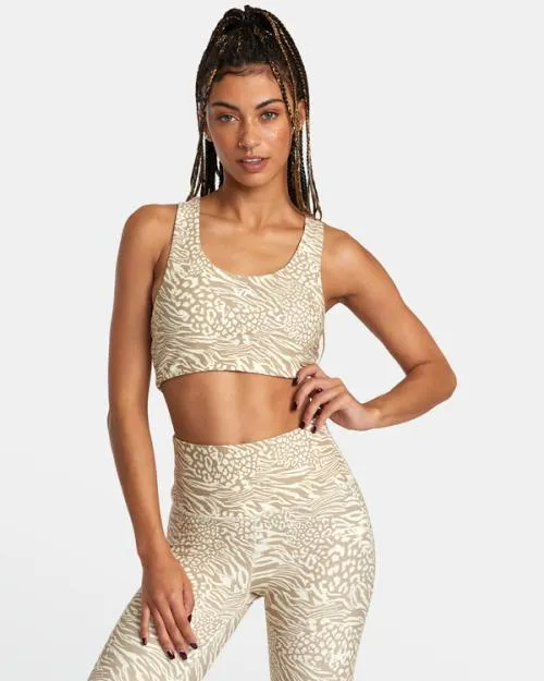 Rvca VA Essential Mid Support Sports Bra Zeetah SportWomen Tops
