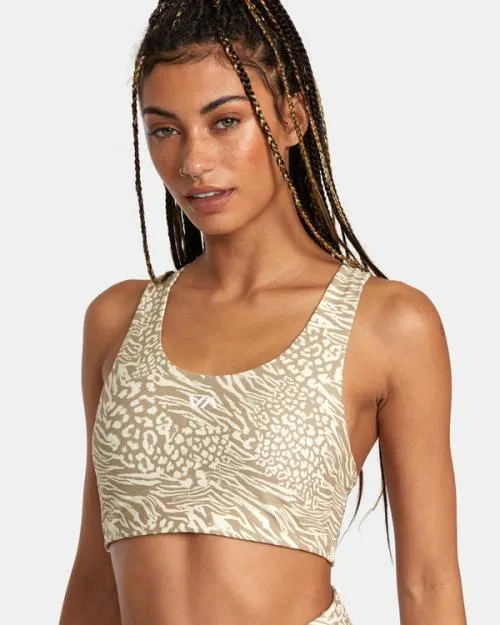 Rvca VA Essential Mid Support Sports Bra Zeetah SportWomen Tops